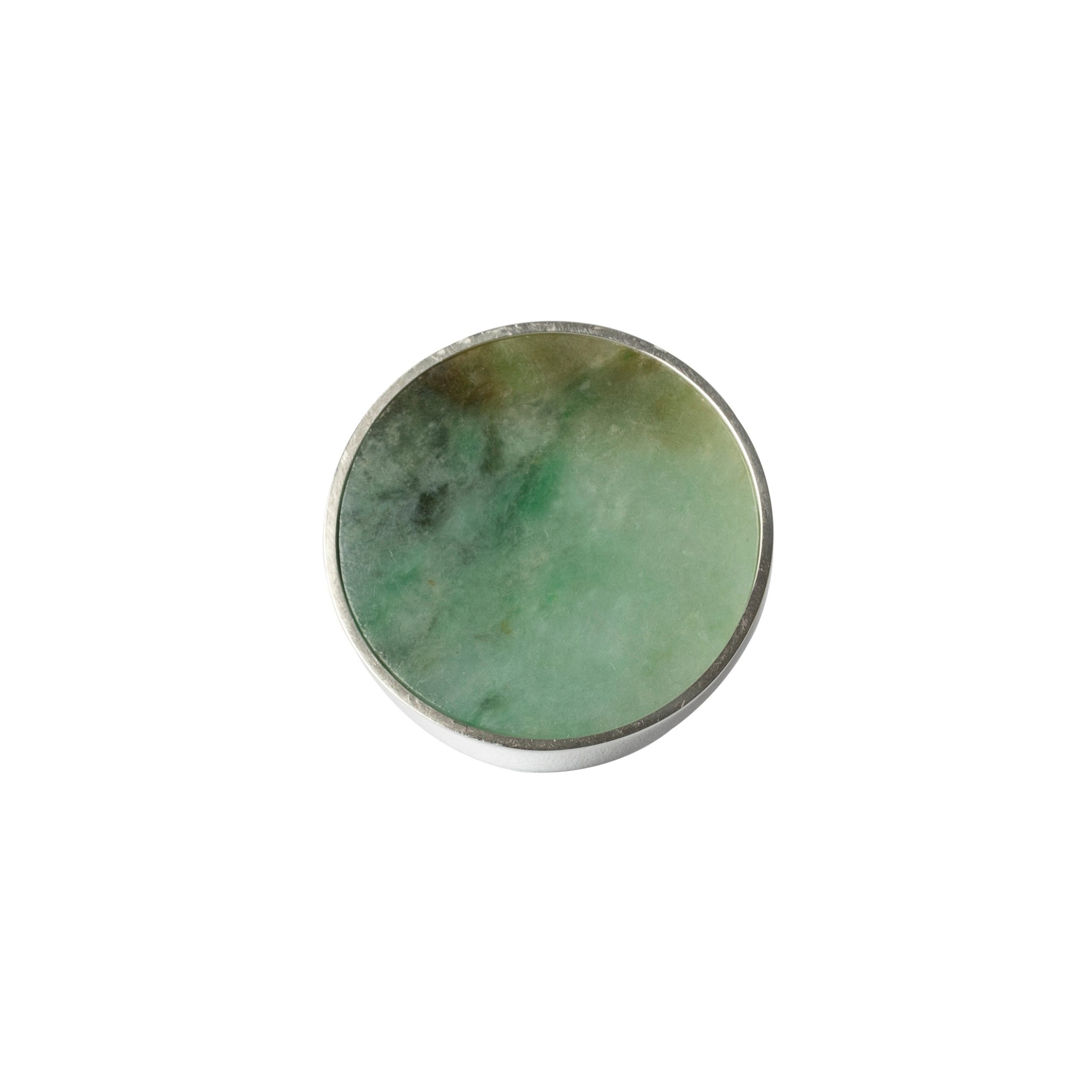Pegwell Green Jade Ring Cast in Sterling Silver